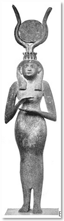 Egytian Statue of a Woman With Ceremonial Head Dress